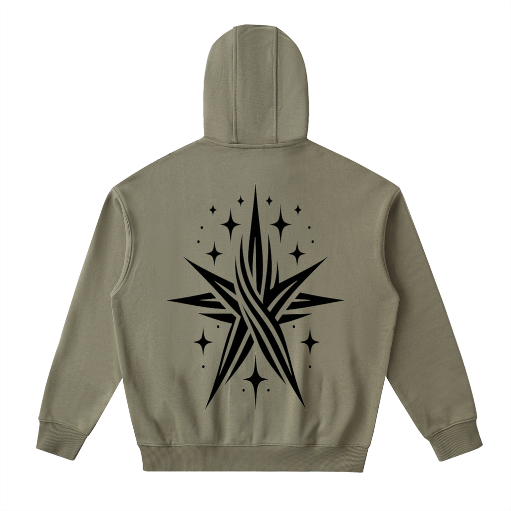 White Clover ( Black Star) Zip Up Hoodie