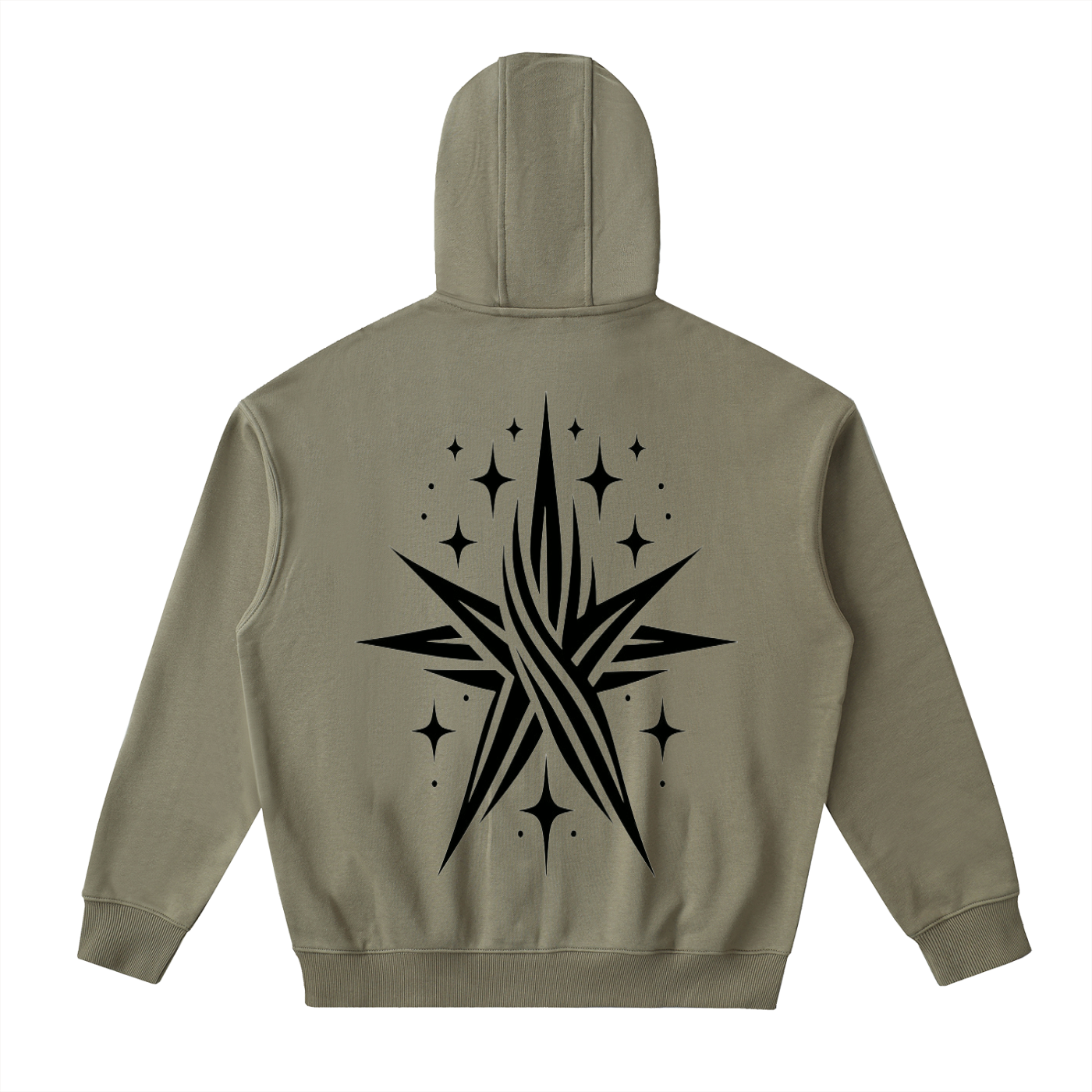 White Clover ( Black Star) Zip Up Hoodie