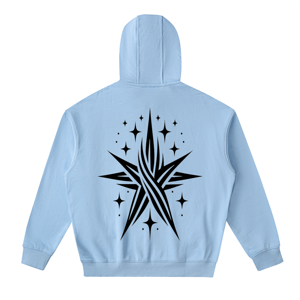 White Clover ( Black Star) Zip Up Hoodie