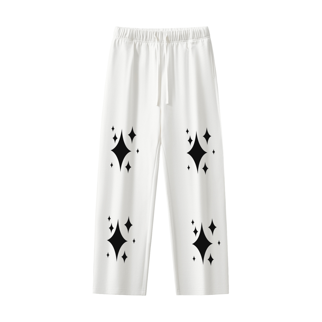 White Clover (Black Star) Straight-Leg Sweatpants