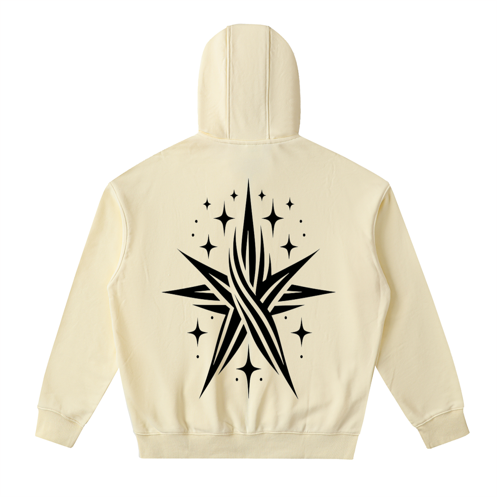White Clover ( Black Star) Zip Up Hoodie