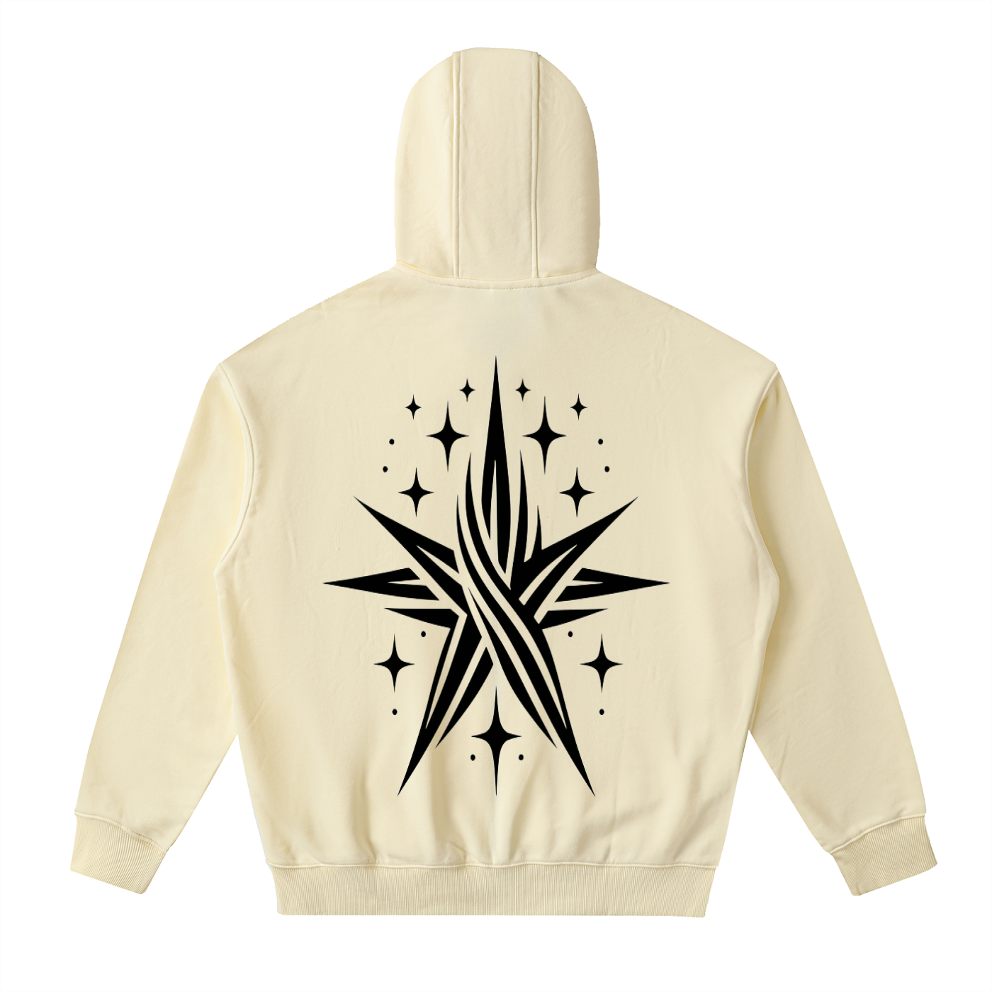 White Clover ( Black Star) Zip Up Hoodie