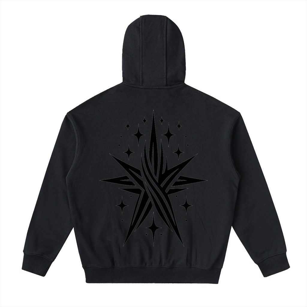 White Clover ( Black Star) Zip Up Hoodie