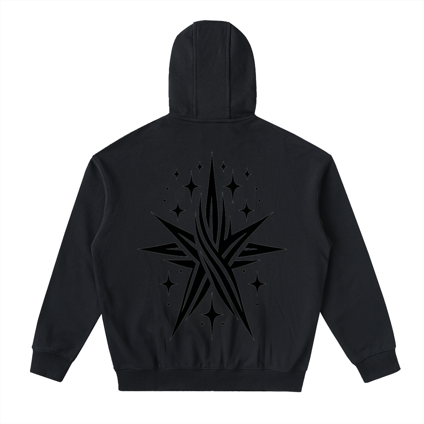 White Clover ( Black Star) Zip Up Hoodie