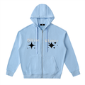 White Clover ( Black Star) Zip Up Hoodie
