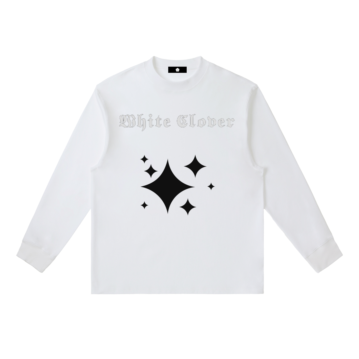 White Clover Crewneck Long-Sleeve T-Shirt