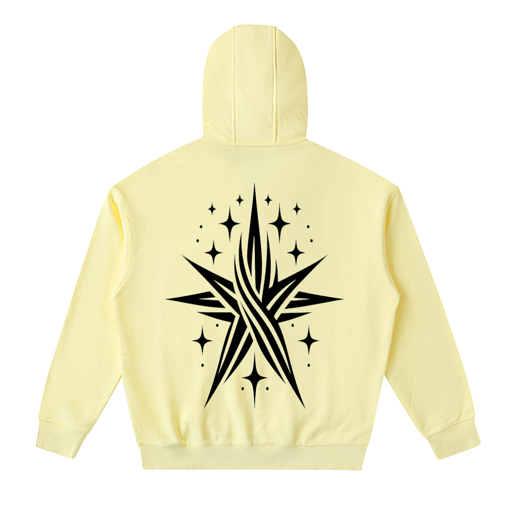White Clover ( Black Star) Zip Up Hoodie